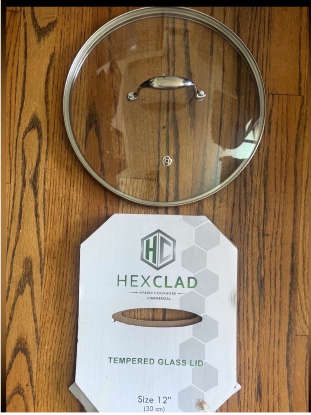 HexClad 12" Tempered Glass Lid - Clear with Stainless Handle